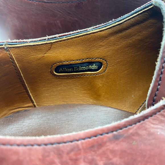 Allen Edmonds Red Brown Leather Side Buckle Monk Strap Dress Shoes Men's size 11 - Picture 9 of 9